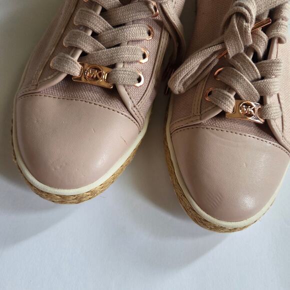 Michael Michael Kors Pink Canvas Espadrille Sneakers Lace Up Womens Size 9M - Picture 4 of 14